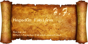 Hegedűs Fabiána névjegykártya